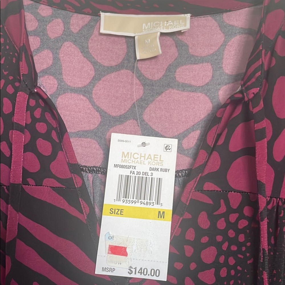 MK Elegant Purple Patterned Dress - Picture 3 of 4